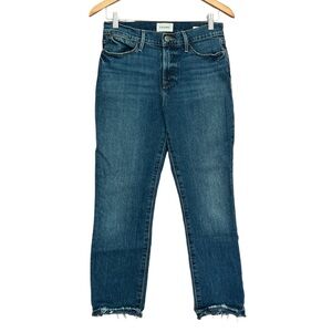 Frame Le Straight Denim Jeans Medium Washed Altered Inseam 26” Size 26